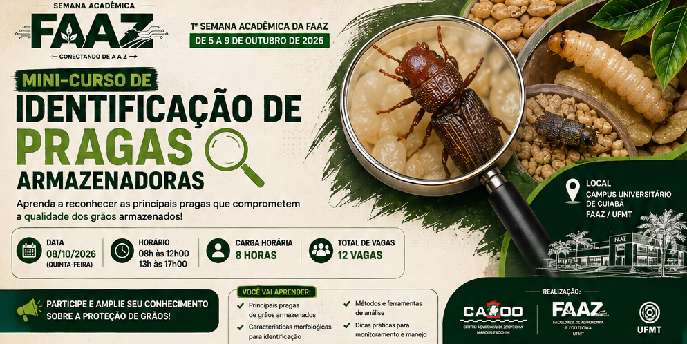 Mini-curso de Identificação de Pragas Armazenadoras — Semana Acadêmica FAAZ 2026